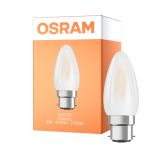 Osram LED B22D Kerze Fadenlampe Matt 4W 470lm - 827 Extra Warmweiß | Ersatz für 40W