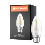 Ledvance Classic Performance LED Glühbirne B22d Kerze Fadenlampe Klar 4W 470lm - 827 Extra Warmweiß | Ersatz für 40W