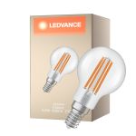 Ledvance Classic LED E14 Kugel Fadenlampe Klar 3.8W 806lm - 827 Extra Warmweiß | Ersatz Für 60W
