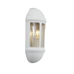 Ansell LED Wall Light Latina Half Lantern White - Suitable for E27 up to 42W | IP65 - Light Sensor
