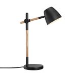Nordlux Tischlampe Theo Metall und Holz Schwarz | Geeignet für GU10