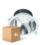 Mehrfachpackung 4x Philips LED Downlight Coreline DN142B Aluminium Weiß 19.2W 2300lm 60D - 830 Warmweiß | Ausschnitt 200mm - IP20 - UGR<19