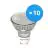 Mehrfachpackung 10x Noxion LED-Spot GU10 PAR16 3W 230lm 36D - 827 Extra Warmweiß | Dimmbar - Ersatz für 35W