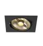 SLV New Tria 1 Spot Aluminium Schwarz Quadrat | Ausschnitt 150mm - Geeignet für 1x GU10 (AR111) 
