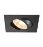 SLV New Tria 68 Spot Aluminium Schwarz Quadrat | Ausschnitt 68mm - Geeignet für 1x GU10 