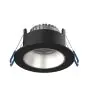 Noxion LED-Spot Ares Tief ring Schwarz 6W 540lm 927-940 3CCT - mit Innenring Silber | Ausschnitt 68mm