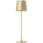 Brilliant Tischlampe Kaami Metall Plastik Gold 2W 310lm - 830 Warmweiß | 100mm - IP44 - Außenbeleuchtung - Dimmbar 
