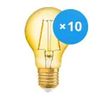 Mehrfachpackung 10x Osram Vintage 1906 LED klassisch E27 A 2.5W 824 Fadenlampe Gold | Extra Warmweiß - Ersatz für 22W
