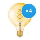 Mehrfachpackung 4x Osram Vintage 1906 LED E27 Globe 5W 820 Gold | Ersatz für 25W
