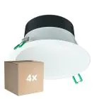 Mehrfachpackung 4x Philips LED Downlight Coreline DN142B Aluminium Weiß 9.8W 1200lm 60D - 840 Kaltweiß | Ausschnitt 155mm - IP20 - Weiß Reflektor