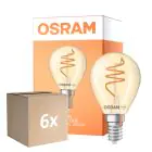 Mehrfachpackung 6x Osram Vintage 1906 LED Classic Slim E14 Birne Fadenlampe Gold 4.9W 470lm - 922 Extra Warmweiß | Höchste Farbwiedergabe - Dimmbar - Ersatz Für 40W