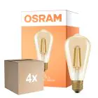 Mehrfachpackung 4x Osram Vintage 1906 LED E27 Edison Fadenlampe Gold 7.2W 806lm - 824 Extra Warmweiß | Ersatz Für 60W