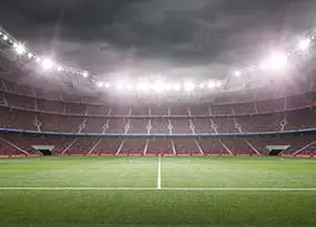 LED-Fluter in einem Stadion